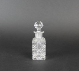 Cut Glass Perfume Bottle with Faceted Stopper