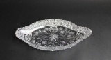 Cut Glass Oval Relish Dish