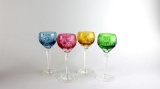 Nachtmann Traube Set of Four Polychrome Cut Glass Stemware, Lot 324