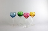 Nachtmann Traube Set of Four Polychrome Cut Glass Stemware, Lot 325