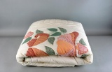Vintage Birds & Hearts Quilt (107 x 94”) Peach, Green, White