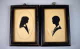 Pair of Framed Silhouettes of Boy and Girl by Famed Artist Dai Vernon 1929
