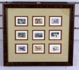 Framed Collection of Artist Signed US Dept. of the Interior Migratory Bird Hunting Stamps, 1970s