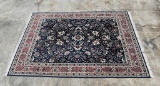 Magic Trademark Ishpahan Navy Blue Hand Tufted 8' x 11' 6” Rug