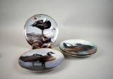 Lot of Four Rod Lawrence American Waterbirds Collector Plates, 1988