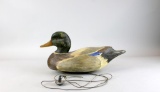 Original Working Leavis Denzer Mallard Drake Duck Decoy, SCWA. Medallion, Weighted