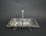 Mark Willis & Son Silver Plated Basket with Swing Arm, Ball and Claw Feet, England