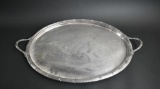 Drew & Sons Oval Silver Plated Two-Handled Serving Tray, England