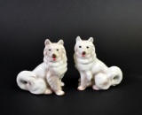 Pair of Ceramic Samoyed / American Eskimo Dog Salt & Pepper Shakers, Japan