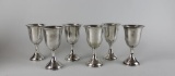 Set of Six Sterling Silver Goblets