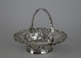 1767 Robert Makepeace II Sterling Silver Openwork Basket with Swing Handle, London
