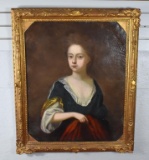 Continental School, (18th C.) Portrait of Young Lady, Oil on Canvas, Relined, Unsigned