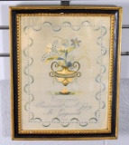 Early 19th C. French Student Embroidery “M. Seguy's Boarding School Competition. M' Gagnoulet”