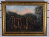 British School (XIX-XX) Church Ruins, Oil on Canvas, Unsigned