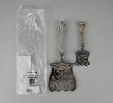 Wallace Silversmiths Grand Baroque Sterling Silver Asparagus Server (10.25”) & Other Server (6.25”)
