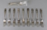 Set of 10 Wallace Silversmiths Grand Baroque Sterling Silver Dinner Forks