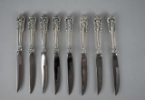 Set of 8 Wallace Silversmiths Grand Baroque Sterling Silver Steak Knives