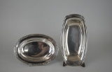 Two Sterling Silver Bowls: Durgin-Gorham 9.5” Oval and International #872 11” Oval-Rectangular