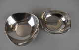 Two Mid-Century Modern Sterling Silver Bowls: Gorham #957 6” Elliptical and MMR Taxco Perlita 5.5”
