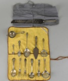 Lot of 12 Miscellaneous Sterling Silver Pieces with Silver Cloth, 1 Silver Plate Piece