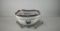 Antique Early Porcelain Bowl with Silver Plated Trivet Stand