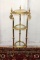 Victorian Brass Three Tier Stand with Marble and Glass Shelf Inserts