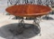 Round Dining Table with Cherry Top and Gunmetal Twisted Rod Base