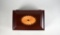 Wooden Box with Oval Sunburst Inlay on Lid