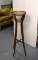 Vintage Mahogany Plant Stand with Brass Fence on Top