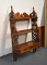 Carved Mahogany Wall Curio Shelf with Two Drawers