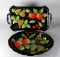 Two Artimino “Tuscan Fruit” Hand Painted Ceramic Serving Platters, Italy
