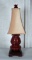 Oxblood Table Lamp with Tapered Shade
