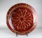Large 21” Decorative Oxblood Plate with Metal Stand