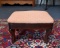 Small Vintage Footstool with Light Pink Upholstery