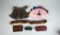 Lot of Vintage Accessory Pieces: Tie, Handkerchiefs, Fur Cuffs, Calling Card Case, & Others