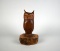 Primitive Folk Art Hand Carved Wooden Owl Figure