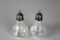 Pair of Vintage Sterling Silver Topped Glass Salt & Pepper Shakers