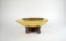 Chinese Solid Brass Bowl with Chased Dragon Design and Wood Stand
