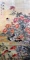 Japanese Style Print, Cats at Koi Pond, Framed