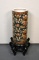 Ornate Chinese Umbrella Stand Vase on Wooden Stand