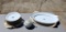 Schwarzberg China Pieces: Oval Platter, Lidded Sugar Bowl, & Nine Dinner Plates