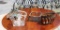 Lot of Four Decorative Metal & Wood Baskets