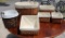 Lot of Six Split Wood Hamper Baskets with Fabric Liners