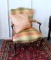 Chippendale Style Armchair with Plaid Upholstery, Accent Pillow