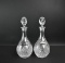 Two Fine Crystal Spirits Decanters with Silver Plate Labels