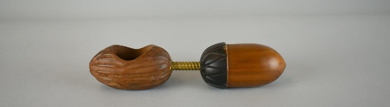 Carved Wood & Brass Nut Cracker No. 249-32-6591, Italy