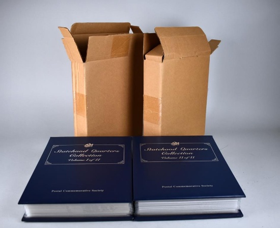 Postal Commemorative Society Statehood Quarters Collection Complete Set with Binders, Cards, Boxes
