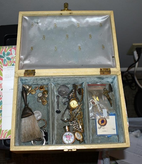 Lot of Vintage Jewelry Items & Jewelry Box