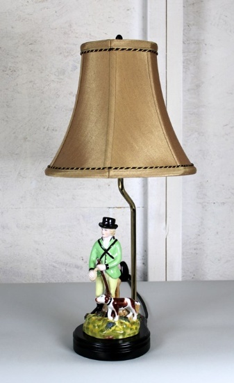 Dog with Master Figural Accent Lamp with Tan Shade