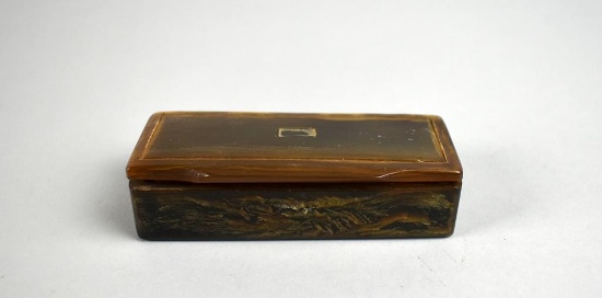 Antique Carved Horn Snuff Box